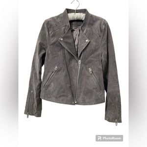 Blank NYC Suede Moto Style Jacket Gray Size L